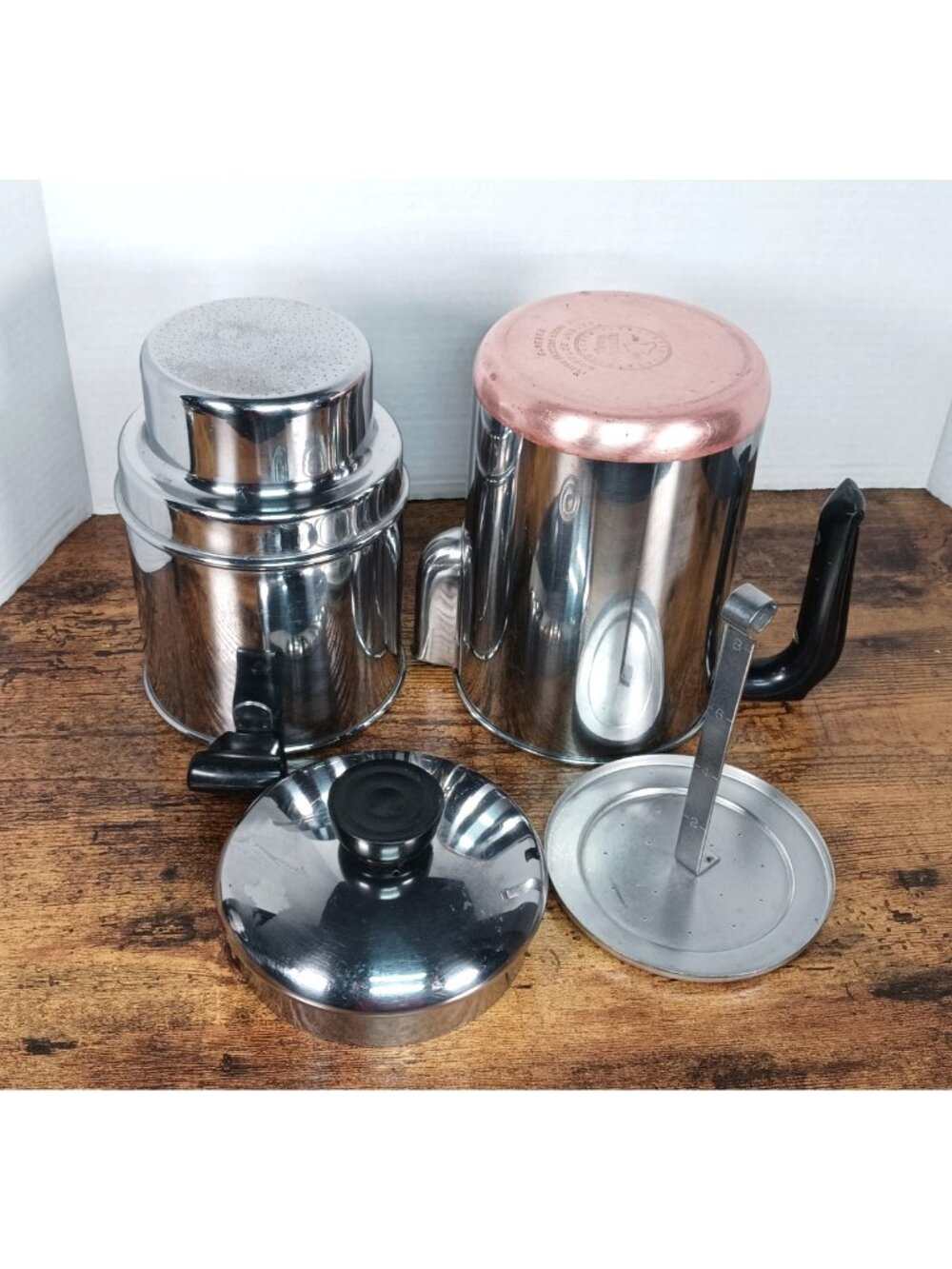 Revere Ware 1801 8 Cup Drip-O-Lator Coffee Maker Copper Clad Clinton IL Pre 1968